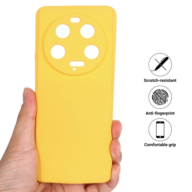 For Xiaomi 13 Ultra 5G Pure Color Liquid Silicone Shockproof Phone Case(Yellow) - 13 Ultra Cases by buy2fix | Online Shopping UK | buy2fix