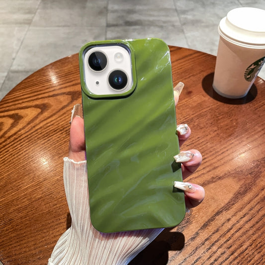 For iPhone 14 Plus Solid Color Wave Texture TPU Phone Case(Green) - iPhone 14 Plus Cases by buy2fix | Online Shopping UK | buy2fix