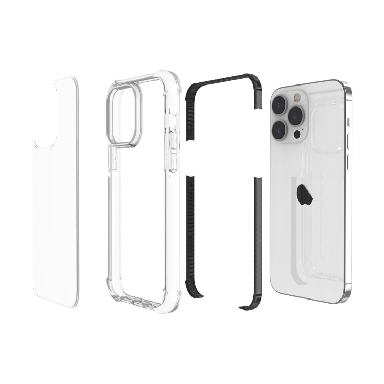 For iPhone 15 Pro Four-corner Shockproof TPU + Acrylic Phone Case(Black + Transparent) - iPhone 15 Pro Cases by buy2fix | Online Shopping UK | buy2fix
