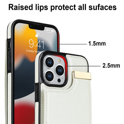 For iPhone 11 Pro Metal Buckle Card Slots Phone Case(White) - iPhone 11 Pro Cases by buy2fix | Online Shopping UK | buy2fix