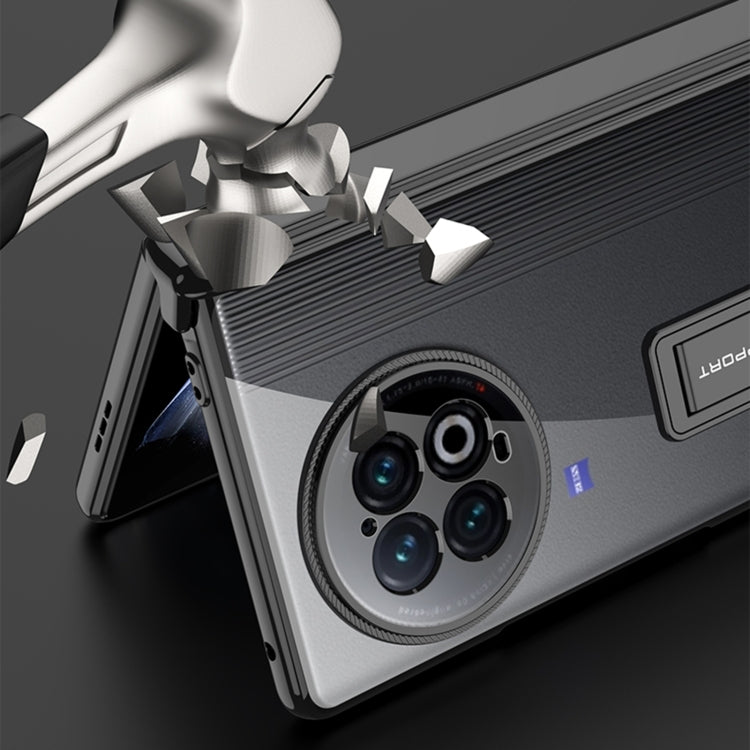 For vivo X Fold2 GKK Integrated Folding Hinge Phone Case with Holder(Black) - vivo Cases by GKK | Online Shopping UK | buy2fix