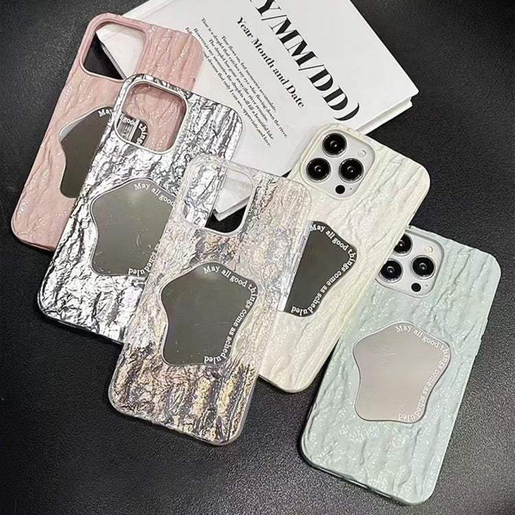 For iPhone 11 Pro Max Embossed Rock Texture Mirror TPU Phone Case(Pink) - iPhone 11 Pro Max Cases by buy2fix | Online Shopping UK | buy2fix