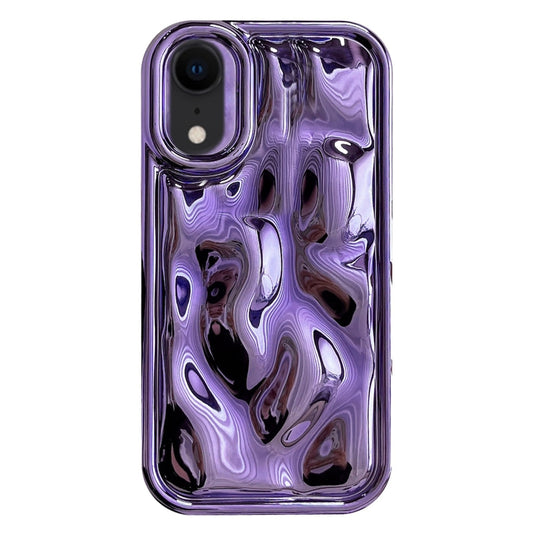 For iPhone XR Electroplating Meteorite Texture TPU Phone Case(Purple) - More iPhone Cases by buy2fix | Online Shopping UK | buy2fix