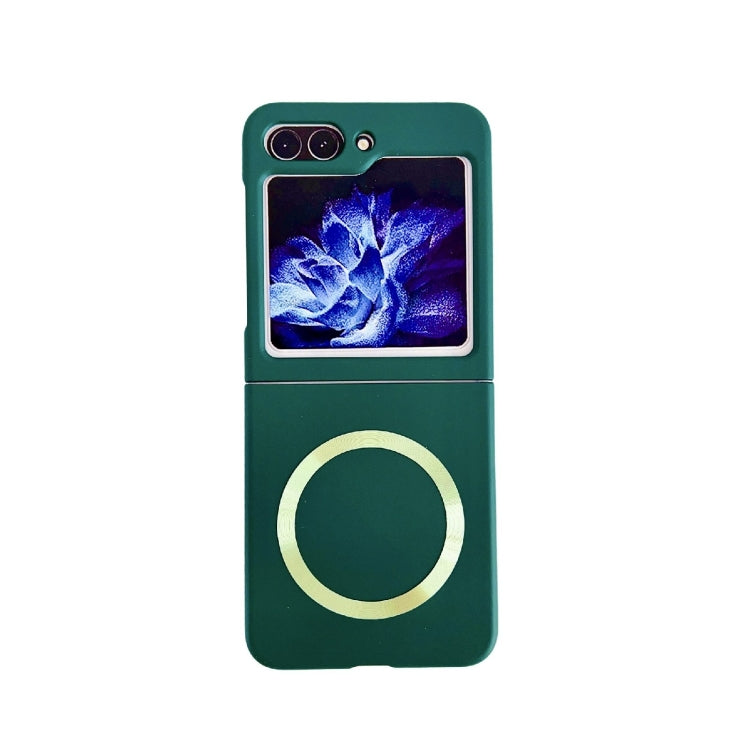 For Samsung Galaxy Z Flip5 Skin Feel Magsafe Magnetic Shockproof PC Phone Case(Dark Green) - Galaxy Z Flip5 Cases by buy2fix | Online Shopping UK | buy2fix