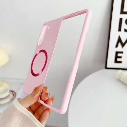 For Samsung Galaxy Z Fold5 Skin Feel Magsafe Magnetic Shockproof PC Phone Case(Pink) - Galaxy Z Fold5 Cases by buy2fix | Online Shopping UK | buy2fix