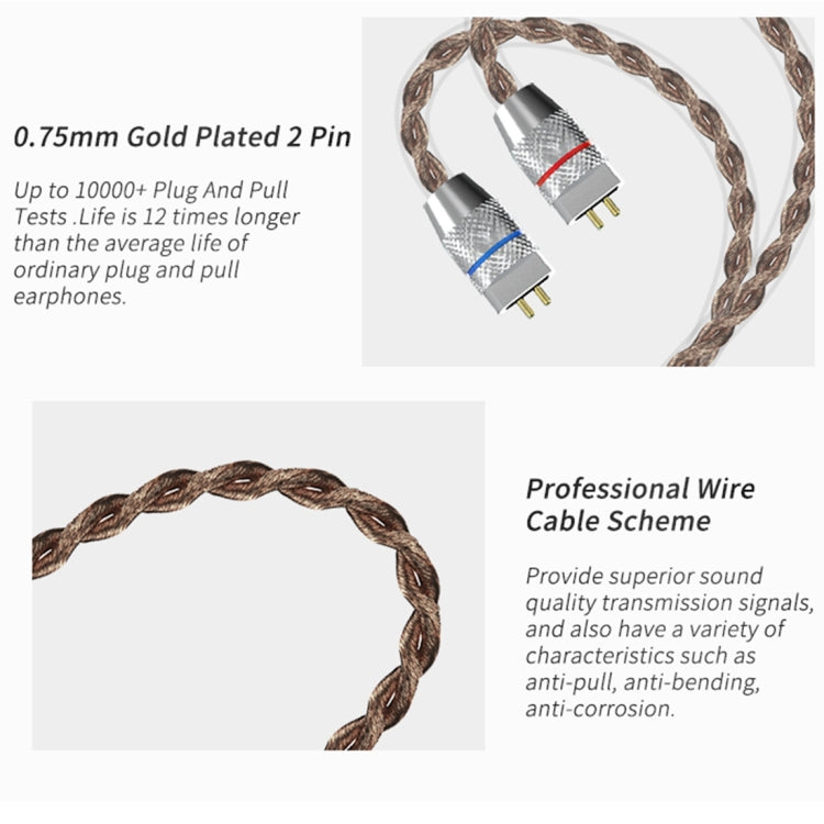 CCA CCA-C10 3.5mm Gold Plated Plug Ten Unit Hybrid Wire-controlled In-ear Earphone, Type:without Mic(Streamer Purple) - In Ear Wired Earphone by CCA | Online Shopping UK | buy2fix
