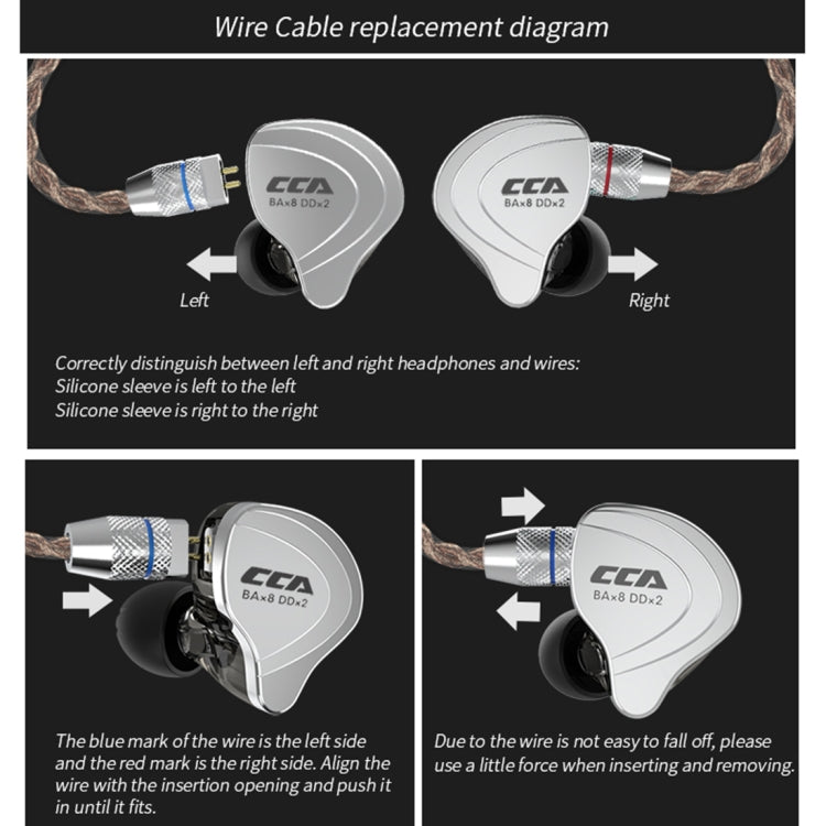 CCA CCA-C10 3.5mm Gold Plated Plug Ten Unit Hybrid Wire-controlled In-ear Earphone, Type:without Mic(Streamer Purple) - In Ear Wired Earphone by CCA | Online Shopping UK | buy2fix