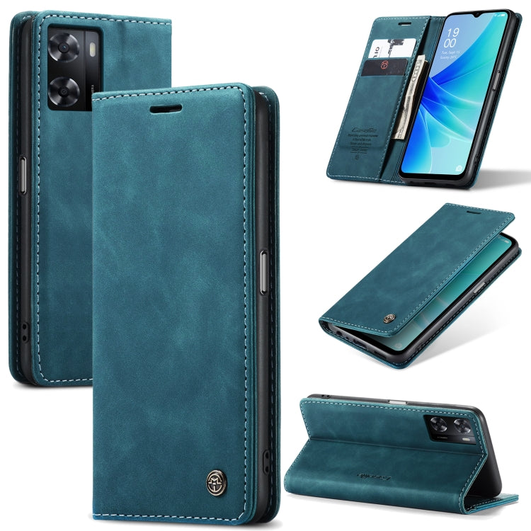 For OPPO A57 4G Global/A57S 4G Global/A77 4G Global CaseMe 013 Multifunctional Horizontal Flip Leather Phone Case(Blue) - OPPO Cases by CaseMe | Online Shopping UK | buy2fix