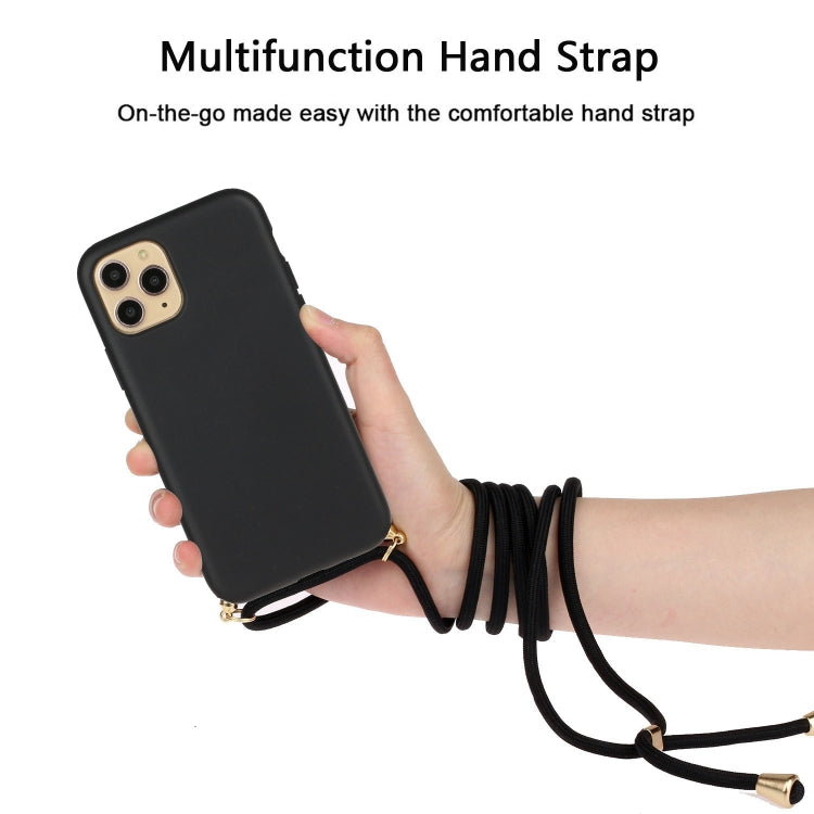 For iPhone 15 Pro Wheat Straw Material + TPU Phone Case with Lanyard(Black) - iPhone 15 Pro Cases by buy2fix | Online Shopping UK | buy2fix