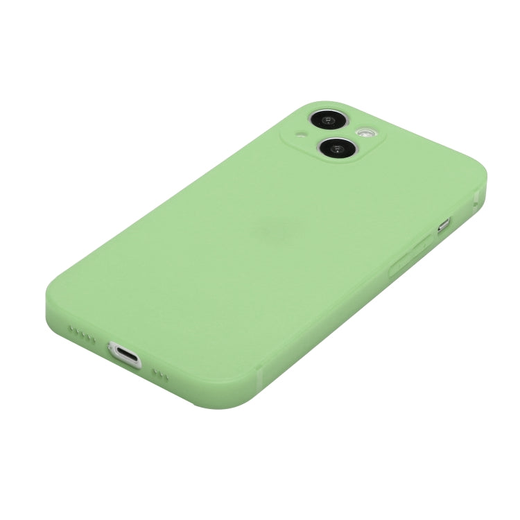 For iPhone 15 Plus Straight Edge Solid Color TPU Shockproof Phone Case(Matcha Green) - iPhone 15 Plus Cases by buy2fix | Online Shopping UK | buy2fix