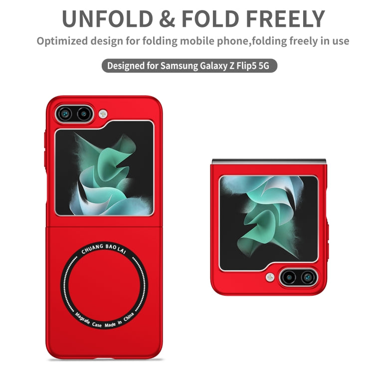 For Samsung Galaxy Z Flip5 5G Magsafe Magnetic Folding PC Phone Case(Red) - Galaxy Z Flip5 Cases by buy2fix | Online Shopping UK | buy2fix