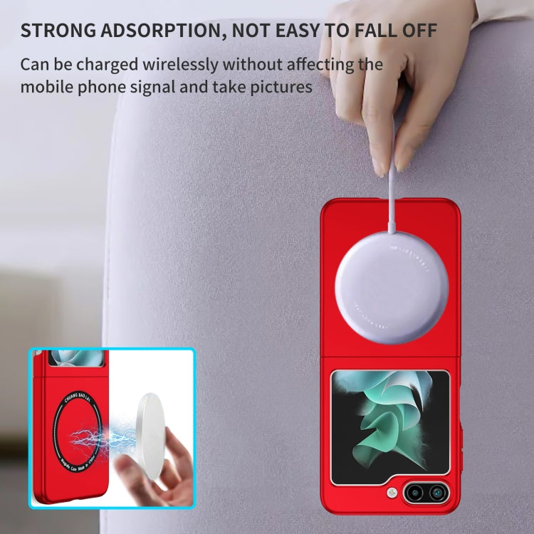 For Samsung Galaxy Z Flip5 5G Magsafe Magnetic Folding PC Phone Case(Red) - Galaxy Z Flip5 Cases by buy2fix | Online Shopping UK | buy2fix