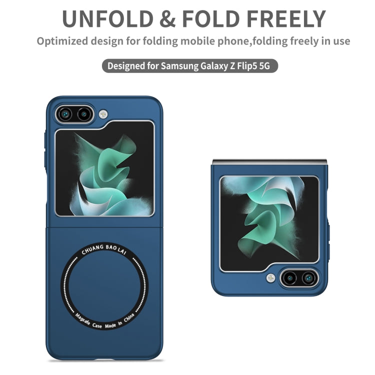 For Samsung Galaxy Z Flip5 5G Magsafe Magnetic Folding PC Phone Case(Blue) - Galaxy Z Flip5 Cases by buy2fix | Online Shopping UK | buy2fix