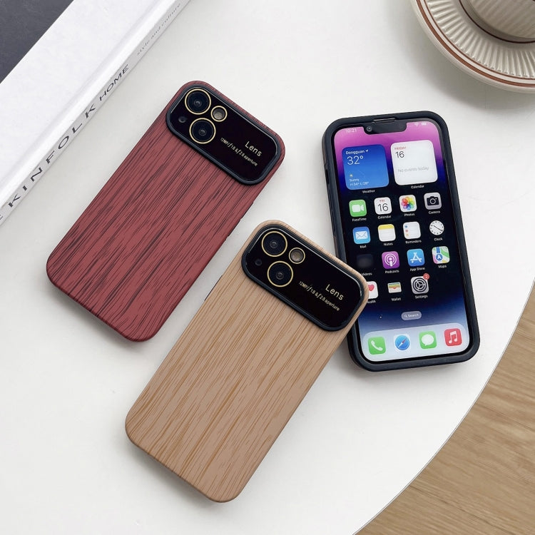 For iPhone 13 Pro Wood Grain TPU Phone Case with Lens Film(Grey) - iPhone 13 Pro Cases by buy2fix | Online Shopping UK | buy2fix