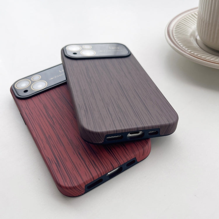 For iPhone SE 2022 / 2020 / 8 / 7 Wood Grain TPU Phone Case with Lens Film(Red) - iPhone SE 2022 / 2020 / 8 / 7 Cases by buy2fix | Online Shopping UK | buy2fix