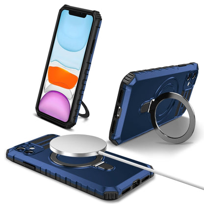 For iPhone 11 MagSafe Magnetic Holder Phone Case(Blue) - iPhone 11 Cases by buy2fix | Online Shopping UK | buy2fix