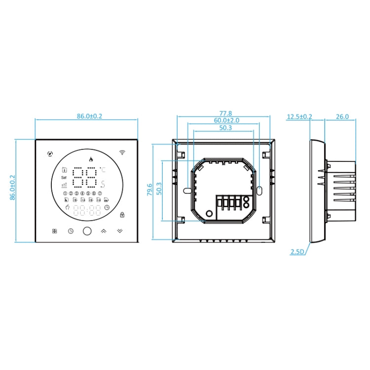 BHT-008GCLW 95-240V AC 5A Smart Home Boiler Heating LED Thermostat With WiFi(Black) - Thermostat & Thermometer by buy2fix | Online Shopping UK | buy2fix