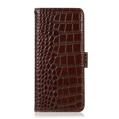 For Nokia G42 5G Crocodile Top Layer Cowhide Leather Phone Case(Brown) - Nokia Cases by buy2fix | Online Shopping UK | buy2fix