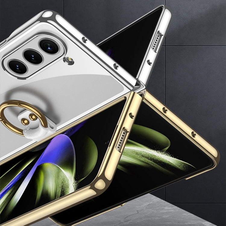 For Samsung Galaxy Z Fold5 GKK Electroplating Phone Case with Ring(Gold) - Galaxy Z Fold5 Cases by GKK | Online Shopping UK | buy2fix