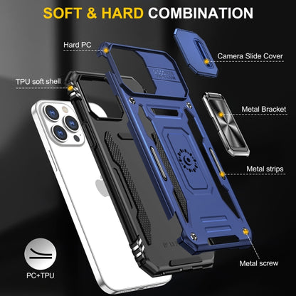 For iPhone 15 Pro Armor PC + TPU Camera Shield Phone Case(Navy Blue) - iPhone 15 Pro Cases by buy2fix | Online Shopping UK | buy2fix