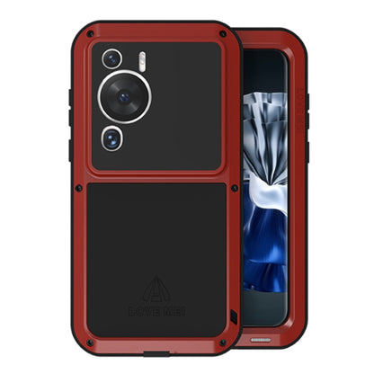 For Huawei P60 / P60 Pro / P60 Art LOVE MEI POWERFUL Metal Shockproof Life Waterproof Dustproof Phone Case(Red) - Huawei Cases by LOVE MEI | Online Shopping UK | buy2fix