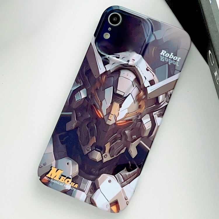 For iPhone XR Painted Pattern Precise Hole PC Phone Case(Grey Robot) - More iPhone Cases by buy2fix | Online Shopping UK | buy2fix