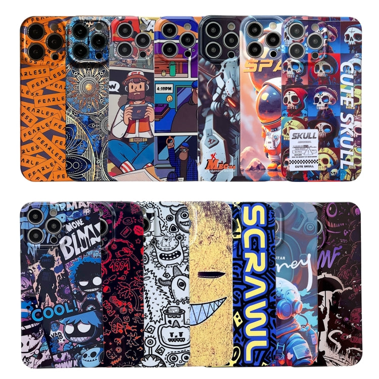 For iPhone XS Max Painted Pattern Precise Hole PC Phone Case(Red Blue Graffiti) - More iPhone Cases by buy2fix | Online Shopping UK | buy2fix