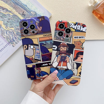 For iPhone 15 Pro Painted Pattern Precise Hole PC Phone Case(Holiday Uncle) - iPhone 15 Pro Cases by buy2fix | Online Shopping UK | buy2fix