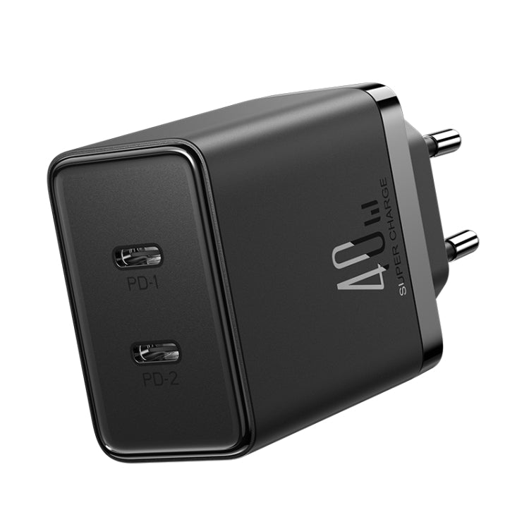 JOYROOM TCF09 40W Dual USB-C / Type-C 2PD Mini Intelligent Fast Charger(EU Plug) - USB Charger by JOYROOM | Online Shopping UK | buy2fix