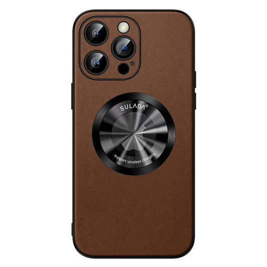 For iPhone 13 Pro SULADA Microfiber Leather MagSafe Magnetic Phone Case(Brown) - iPhone 13 Pro Cases by SULADA | Online Shopping UK | buy2fix