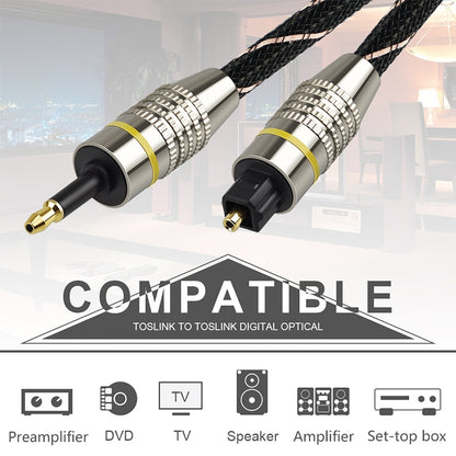 1.5m EMK OD6.0mm Square Port to Round Port Set-top Box Digital Audio Optical Fiber Connecting Cable - Audio Optical Cables by EMK | Online Shopping UK | buy2fix