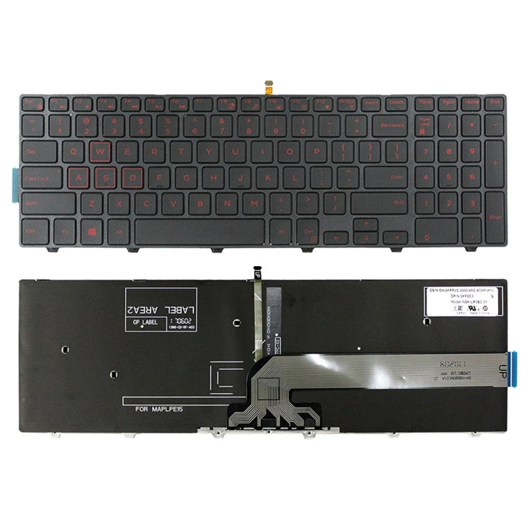 Backlight Laptop Keyboard For Dell 15-9550 / 15-3000 / 15-5542(Red Word) - Dell Spare Parts by buy2fix | Online Shopping UK | buy2fix