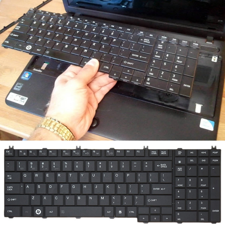 For TOSHIBA L650 / C650 Laptop Keyboard - Replacement Keyboards by buy2fix | Online Shopping UK | buy2fix