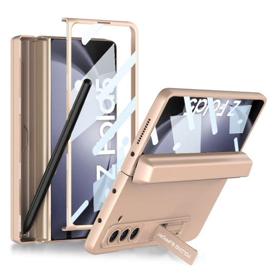 For Samsung Galaxy Z Fold5 GKK Integrated Magnetic Full Coverage Phone Flip Case with Pen Box(Gold) - Galaxy Z Fold5 Cases by GKK | Online Shopping UK | buy2fix