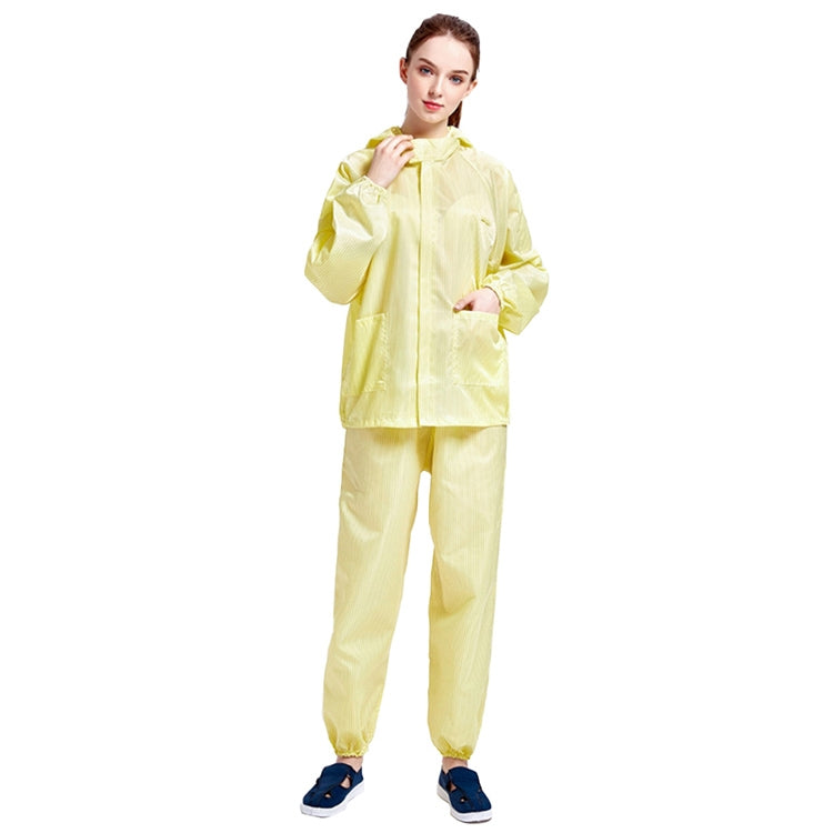 Striped Anti-static Split Hood Dust-proof Work Suit, Size:M(Yellow) - Protective Clothing by buy2fix | Online Shopping UK | buy2fix