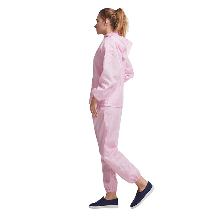 Striped Anti-static Split Hood Dust-proof Work Suit, Size:XL(Pink) - Protective Clothing by buy2fix | Online Shopping UK | buy2fix