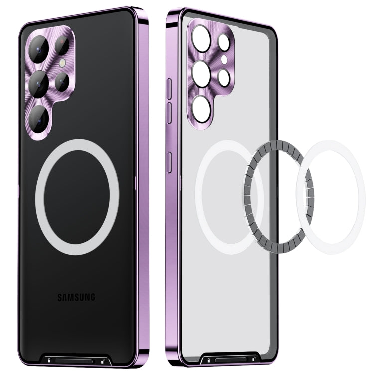 For Samsung Galaxy S24 Ultra 5G MagSafe Magnetic Frosted Metal Phone Case(Purple) - Galaxy S24 Ultra 5G Cases by buy2fix | Online Shopping UK | buy2fix