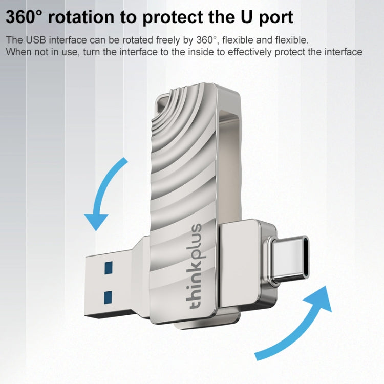 Lenovo Thinkplus MU232 USB 3.2 + USB-C / Type-C Dual Head Flash Drive, Memory:256GB - USB Flash Drives by Lenovo | Online Shopping UK | buy2fix