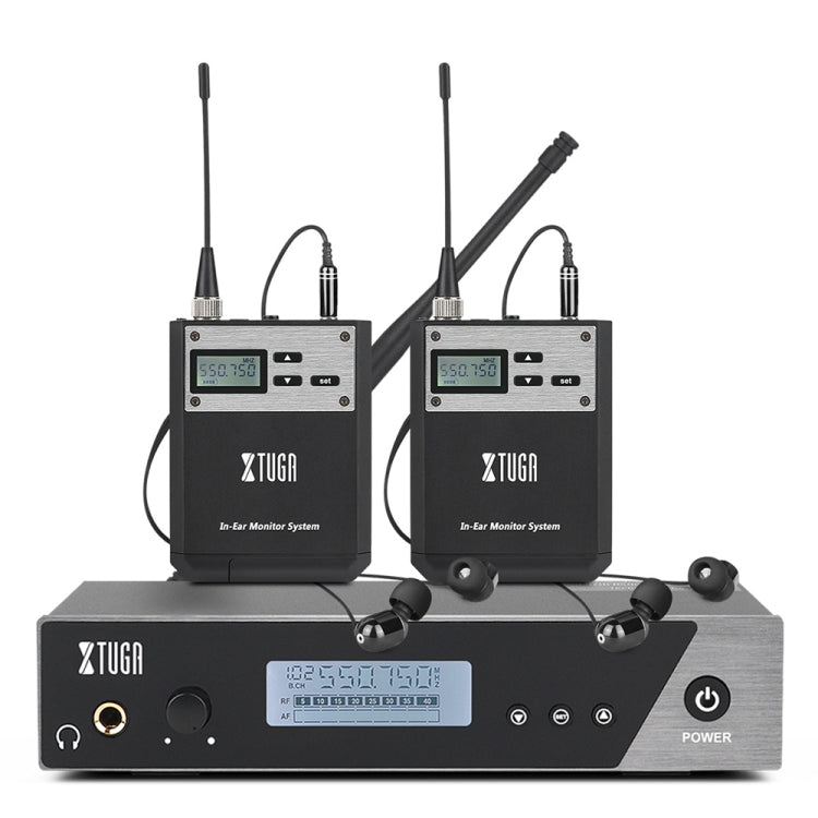 XTUGA  IEM1100 Professional Wireless In Ear Monitor System 2 BodyPacks(AU Plug) - Microphone by XTUGA | Online Shopping UK | buy2fix