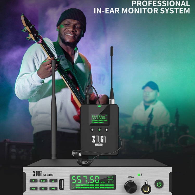 XTUGA SEM100 Professional Wireless In Ear Monitor System 2 BodyPacks(EU Plug) - Microphone by XTUGA | Online Shopping UK | buy2fix