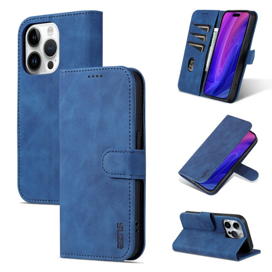 For iPhone 15 Pro Max AZNS Skin Feel Calf Texture Flip Leather Phone Case(Blue) - iPhone 15 Pro Max Cases by AZNS | Online Shopping UK | buy2fix