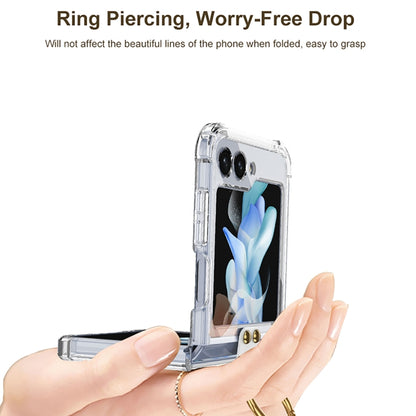 For Samsung Galaxy Z Flip5 GKK MagSafe Airbag Hinge Shockproof Phone Case with Ring Holder(Blue) - Galaxy Z Flip5 Cases by GKK | Online Shopping UK | buy2fix