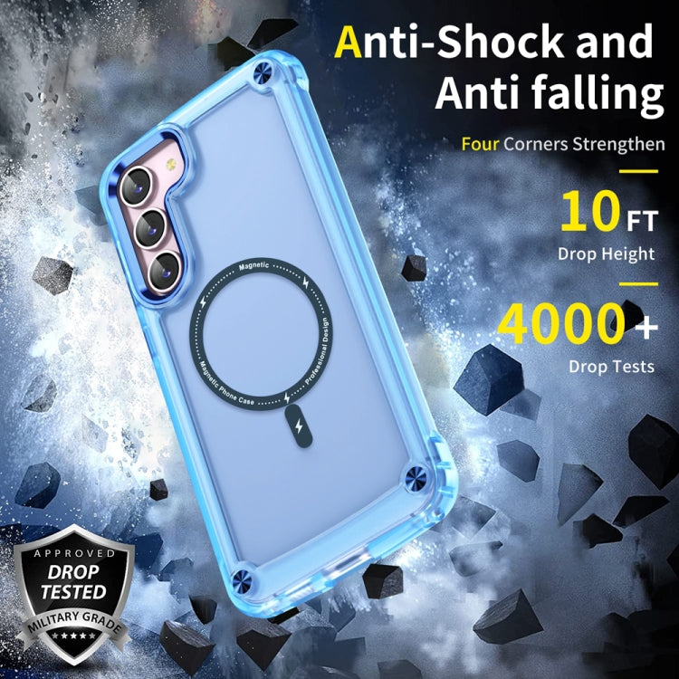 For Samsung Galaxy S23+ 5G Skin Feel TPU + PC MagSafe Magnetic Phone Case(Transparent Blue) - Galaxy S23+ 5G Cases by buy2fix | Online Shopping UK | buy2fix