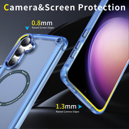 For Samsung Galaxy S24 5G Skin Feel TPU + PC MagSafe Magnetic Phone Case(Transparent Blue) - Galaxy S24 5G Cases by buy2fix | Online Shopping UK | buy2fix