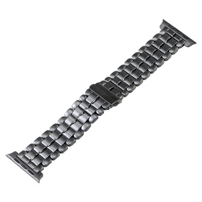 For Apple Watch SE 2022 44mm Five Beads Titanium Steel Watch Band(Grey) - Watch Bands by buy2fix | Online Shopping UK | buy2fix