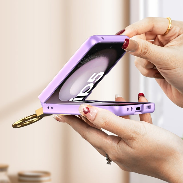 For Samsung Galaxy Z Flip5 GKK Ultra-thin Z Ring Holder PC Phone Case(Pink) - Galaxy Z Flip5 Cases by GKK | Online Shopping UK | buy2fix