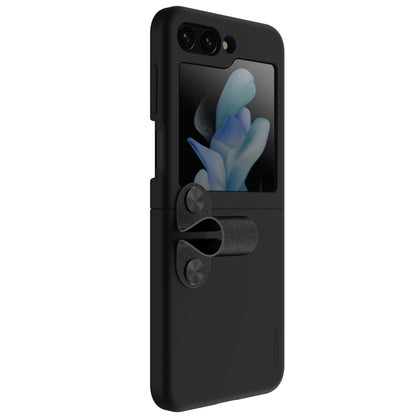 For Samsung Galaxy Z Flip5 NILLKIN Skin Feel Liquid Silicone Phone Case With Finger Strap(Black) - Galaxy Z Flip5 Cases by NILLKIN | Online Shopping UK | buy2fix