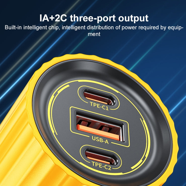 WK WP-U01 Mecha Series Energy Bar 65W Gallium Nitride Dual USB-C / Type-C + USB Charger, CN Plug(Yellow) - Multifunction Charger by WK | Online Shopping UK | buy2fix