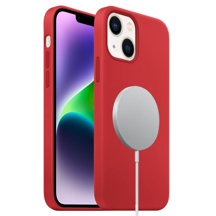 For iPhone 14 MagSafe Liquid Silicone Full Coverage Phone Case(Red) - iPhone 14 Cases by buy2fix | Online Shopping UK | buy2fix