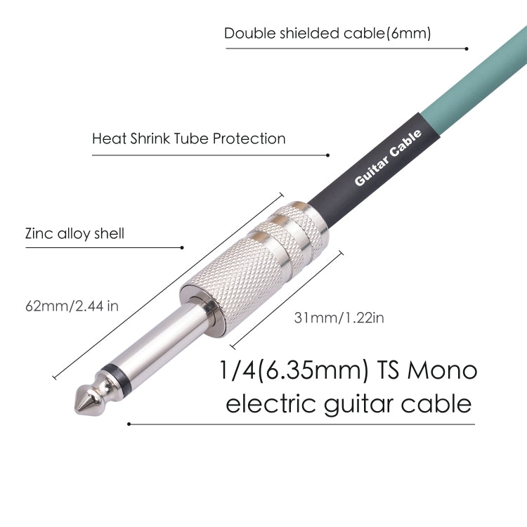 3045GR Mono 6.35mm Plug Male to Male Electric Guitar Audio Cable, Length:1m - Microphone Audio Cable & Connector by buy2fix | Online Shopping UK | buy2fix